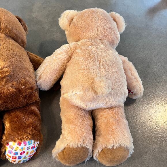 Build a Bear BAB Birthday brown beige 2 bear bundle original classic size 16" - Picture 7 of 8